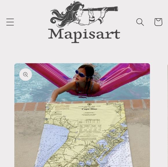 Mapisart Cape May Chart Towel - Picture 6 of 6